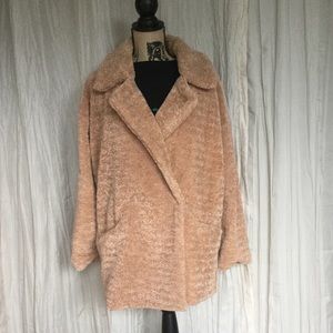 BOOHOO PETITE LARA TEDDY FUR COAT SZE 6